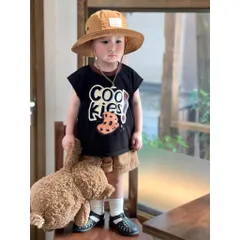 Quần áo bé trai, Set bộ bé trai áo cotton tay hến hoạ tiết Cookie kèm quần short kaki túi hộp cá tính cho bé 9-24kg