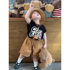 Quần áo bé trai, Set bộ bé trai áo cotton tay hến hoạ tiết Cookie kèm quần short kaki túi hộp cá tính cho bé 9-24kg