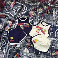 Quần áo bé trai, set đồ bộ bé trai ba lỗ chất cotton hoạ tiết chuột Mouse size 9-24kg