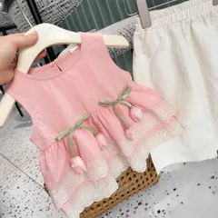 Quần áo bé gái, set bộ áo tiểu thư chất thô đũi hàn gắn hoa Tuylip kèm quần suông cho bé 10-22kg