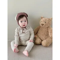 Quần áo thu đông cho bé, set bộ dài tay chất tăm xuất Hàn 2 cúc cho bé trai và bé gái size 8-24kg