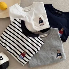 Áo cộc tay bé trai, áo cotton thêu gấu Polo 4 màu cho bé 9-26kg