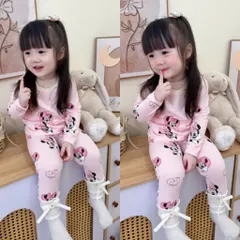 Quần áo thu đông bé gái, set bộ cotton dài tay hoạ tiết Mickey cho bé 8-26kg