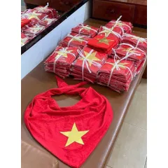 Khăn quàng đỏ sao vàng, khăn sao vàng da Simili bóng