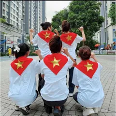 Khăn quàng đỏ sao vàng, khăn sao vàng da Simili bóng