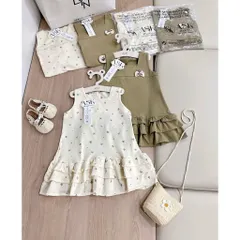 Váy bé gái, cặp váy cotton sát nách xòe 3 tầng xinh xắn cho bé 9-27kg