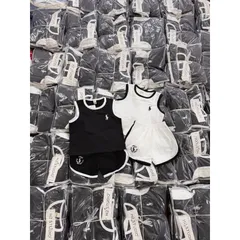 Quần áo bé trai, bé gái, set 2 bộ ba lỗ thêu ngựa chất cotton mát mẻ cho bé 6-27kg