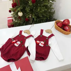 Set 3ct Body Noel Cho Bé – Áo Nỉ Trắng + Yếm Nhung Tăm + Mũ (Size 4–12kg)
