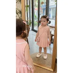 Váy cho bé gái, váy suông sát nách cổ sen đuôi cá dễ thương cho bé 8-20kg