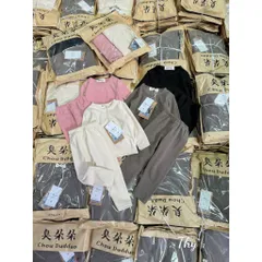 Quần áo thu đông cho bé, set bộ dài tay chất zip lông CHOU cho bé trai và bé gái size 6-27kg
