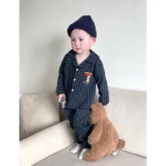 Pijama cho bé, set bộ pijama dài tay chất thô kẻ mềm mại cho bé trai và bé gái size 8-24kg