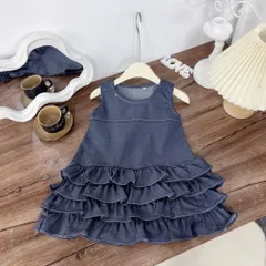 Váy bé gái, váy jean giấy sát nách nhiều tầng bồng bềnh dễ thương cho bé 10-30kg