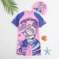 Đồ bơi cho bé, set đồ bơi liền thân kèm mũ họa tiết siêu dễ thương cho bé trai và bé gái từ 10-28kg