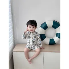 Đồ bơi bé trai, set bộ bơi liền thân dài tay tặng kèm mũ bơi cho bé trai 8-27kg