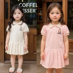 Váy bé gái, váy polo cotton thêu thỏ Graceful cho bé 10-22kg