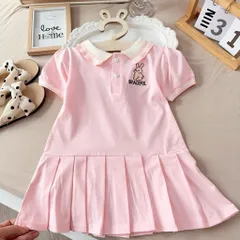 Váy bé gái, váy polo cotton thêu thỏ Graceful cho bé 10-22kg
