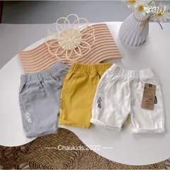 Quần đùi bé trai, quần short kaki mềm gân dọc SHIJIE cho bé size 20-35kg