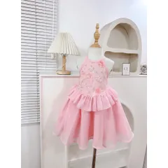 Váy bé gái, set áo yếm thân thêu kim sa kèm chân váy cho bé 10-30kg