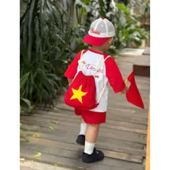 Đồng phục cho bé, set 3ct đồng phục em bé yêu nước cho bé trai và bé gái size 8-25kg