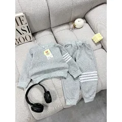 Bộ bé trai thu đông, bộ quần áo dài tay chất tổ ong 4 vạch cho bé