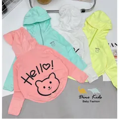 Áo chống nắng cho bé gái Hello chất thun hàn cao cấp siêu mát cho bé gái size 13-27kg, Áo khoác nắng cho bé gái