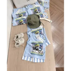 Quần áo bé trai, set bộ sát nách thun thông hơi họa tiết BONICA AMBALUBU cho bé 9-27kg