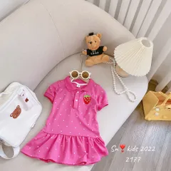 Váy cho bé gái, bộ 3 kiểu váy có cổ chất vải cá sấu thêu họa tiết dễ thương cho bé đi học