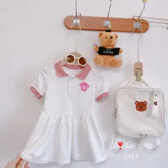 Váy cho bé gái, bộ 3 kiểu váy có cổ chất vải cá sấu thêu họa tiết dễ thương cho bé đi học