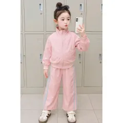 Set bộ gió cổ trụ 2 lớp cho bé – Áo khóa kéo + quần suông thời trang, chất gió nhăn mềm mại, size 10–40kg