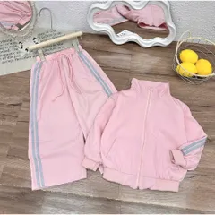 Set bộ gió cổ trụ 2 lớp cho bé – Áo khóa kéo + quần suông thời trang, chất gió nhăn mềm mại, size 10–40kg