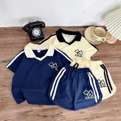 Quần áo bé trai, set bộ quần áo cộc tay chất cotton thêu hình chú chó COOL cho bé 10-30kg