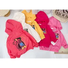 Áo khoác bé gái, bé trai, áo khoác gió 2 lớp anh em nhà gấu siêu xinh cho bé size 10-25kg