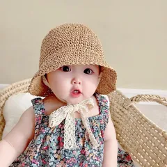 Mũ cói cho bé, mũ cói vành cho bé 2-6 tuổi đi học, đi du lịch