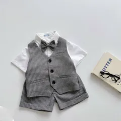 Quần áo bé trai, set bộ công tử 4ct: áo sơ mi, quẩn short, áo Gile và nơ cho bé 10-30kg
