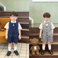 Quần áo bé trai, set bộ công tử 4ct: áo sơ mi, quẩn short, áo Gile và nơ cho bé 10-30kg