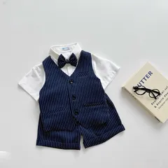 Quần áo bé trai, set bộ công tử 4ct: áo sơ mi, quẩn short, áo Gile và nơ cho bé 10-30kg