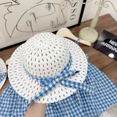 Váy bé gái, sét vầy 2 dây caro xanh dương tặng kèm mũ vành rộng cho bé 10-30kg