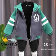 XẢ HÀNG- Áo khoác bé trai, áo khoác nỉ bông khóa mũ Hoodie NNYY dày dặn xịn xò