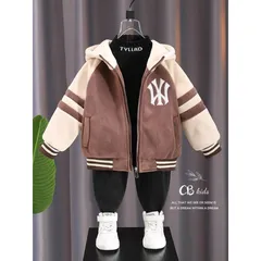 XẢ HÀNG- Áo khoác bé trai, áo khoác nỉ bông khóa mũ Hoodie NNYY dày dặn xịn xò