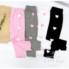 Quần legging cho bé gái, quần legging chất cotton họa tiết tim in tràn cho bé
