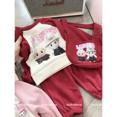 XẢ HÀNG- quần áo thu đông bé gái, set bộ nỉ 2 da Labubu TẶNG TÚI cho bé 10-30kg