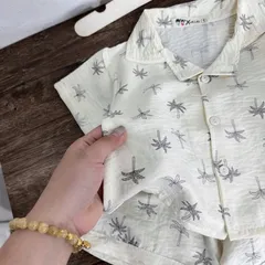Quần áo bé trai, set bộ đũi cây dừa đi biển cho bé 10-30kg