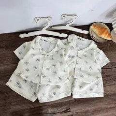 Quần áo bé trai, set bộ đũi cây dừa đi biển cho bé 10-30kg