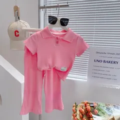 Quần áo bé gái, set bộ tăm áo cổ polo quần dài cho bé 10-30kg