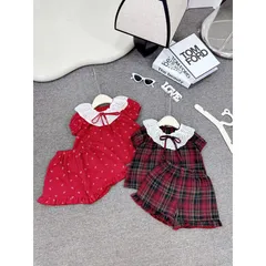 Đồ bộ bé gái, set bộ quần áo cộc tay chất thô đũi cổ ren cho bé 10-30kg