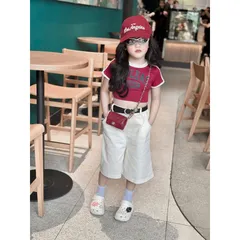 Quần áo bé gái, set áo cộc tay cotton FAILEAS kèm quần suông lửng TẶNG KÈM DÂY LƯNG cho bé 10-30kg