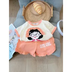 Quần áo bé gái, bộ quần áo cộc tay họa tiết cô gái  Cute Girl cho bé 8-20kg