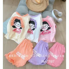 Quần áo bé gái, bộ quần áo cộc tay họa tiết cô gái  Cute Girl cho bé 8-20kg