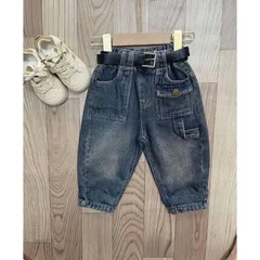Quần dài bé trai, quần Jean dáng baggy túi xoắn dây sành điệu cho bé 10-30kg