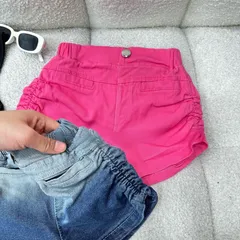 Quần áo bé gái, set bộ cộc tay áo cotton họa tiết cô gái Wollode phối quần short rúm 2 bên hông cho bé 10-30kg